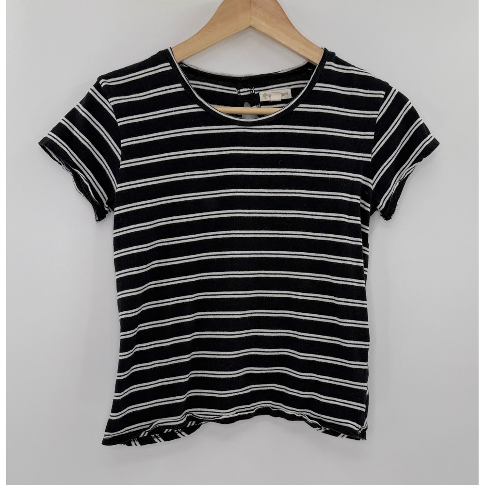 Tucker Tate Girls Striped T Shirt XL‎ (14/16) Black White Open Back T-Shirt
